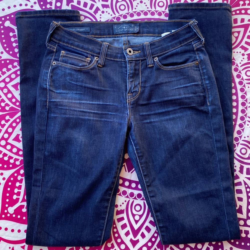 Dark Wash Lucky Brand Brooke Straight Denim Jeans
